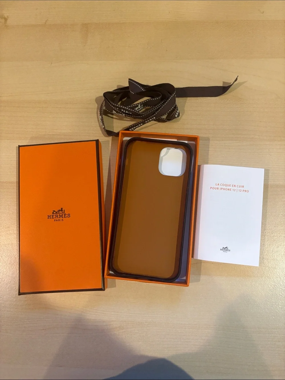 Hermes Brown Leather iPhone Case - Accessories
